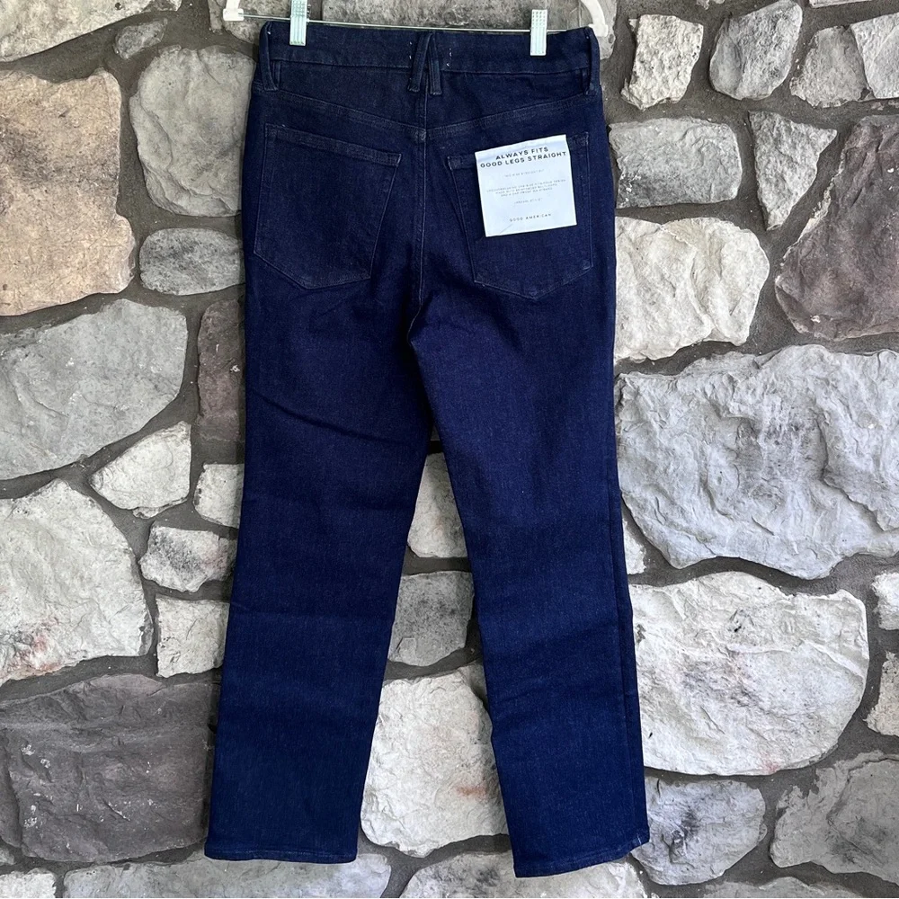 NEW Size 6-12 Good American Good Legs Always Fits Mid Rise Straight Indigo Jean - Picture 7 of 9